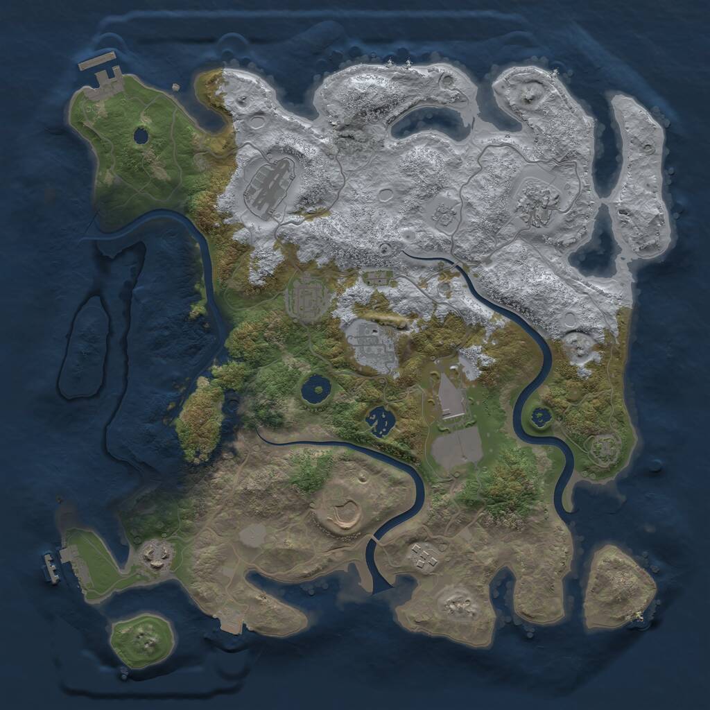 Rust Map: Procedural Map, Size: 3750, Seed: 1730878284, 15 Monuments