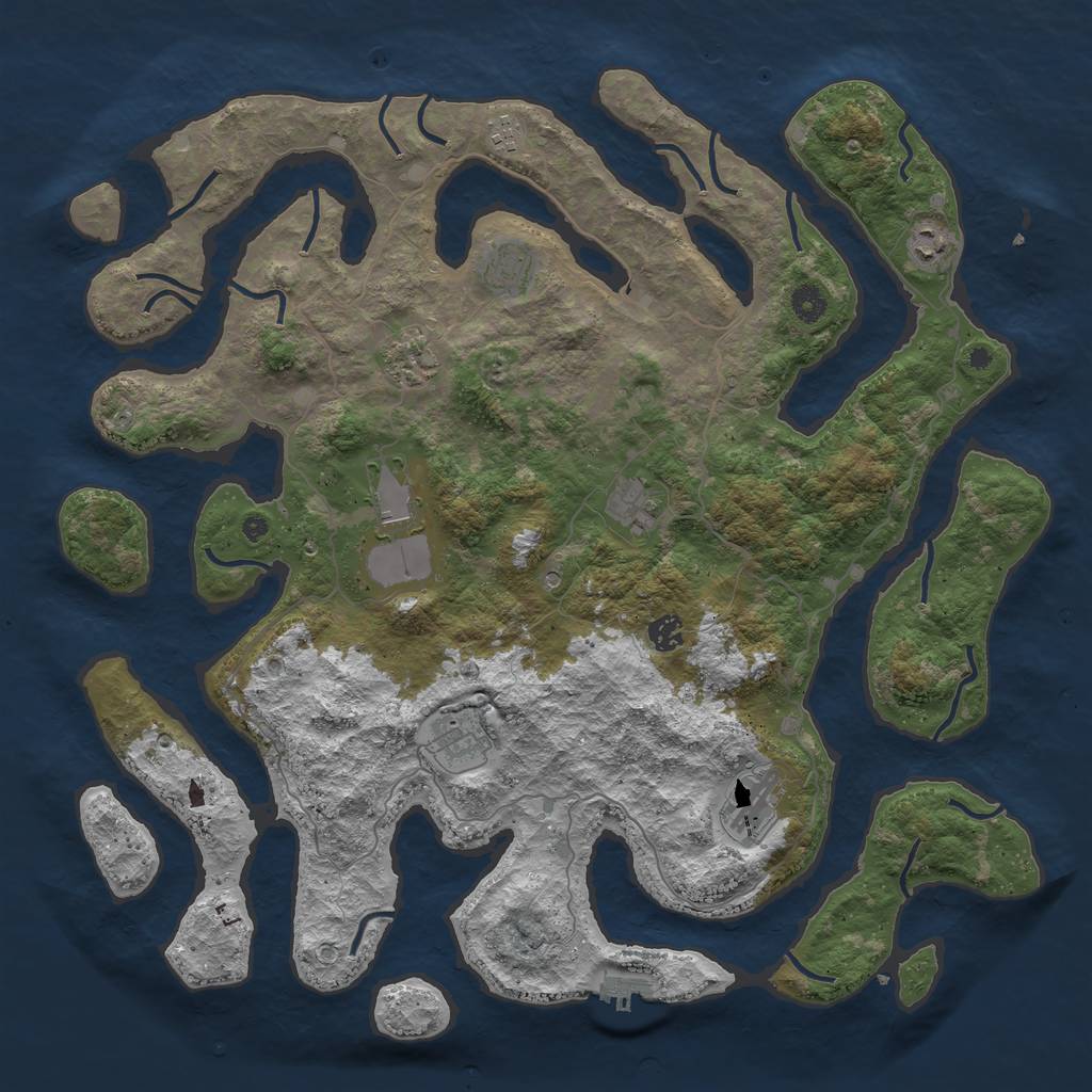Rust Map: Procedural Map, Size: 4500, Seed: 12997491, 13 Monuments