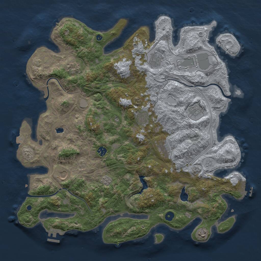 Rust Map: Procedural Map, Size: 4300, Seed: 7548978, 16 Monuments