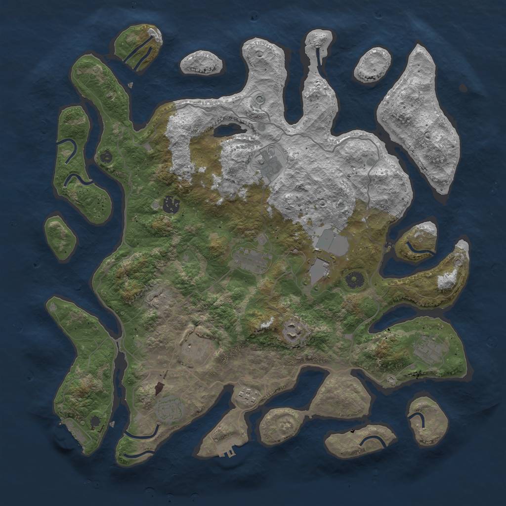 Rust Map: Procedural Map, Size: 4300, Seed: 777, 14 Monuments