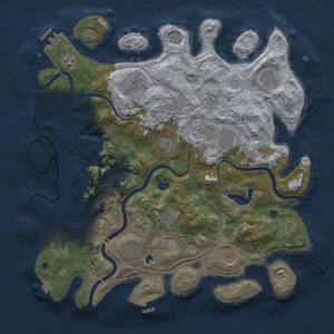 Thumbnail Rust Map: Procedural Map, Size: 4300, Seed: 777, 17 Monuments