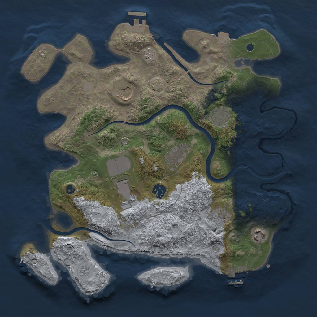 Rust Map: Procedural Map, Size: 3500, Seed: 759199, 14 Monuments