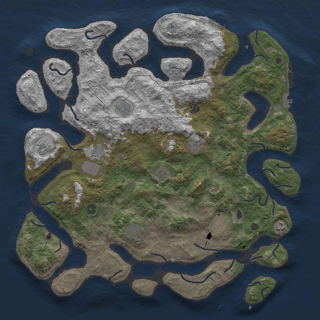 Rust Map: Procedural Map, Size: 4800, Seed: 116689692, 15 Monuments