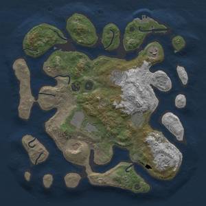 Thumbnail Rust Map: Procedural Map, Size: 3500, Seed: 1140531433, 12 Monuments