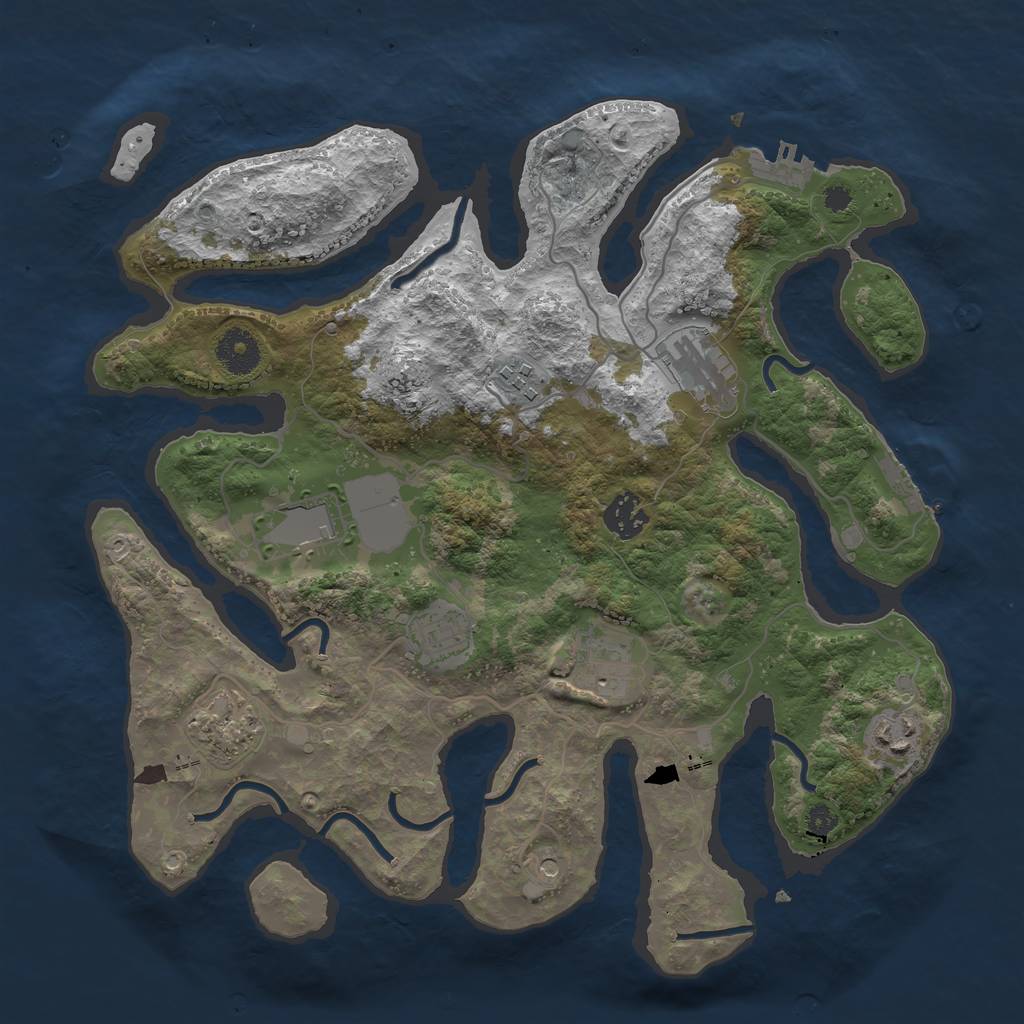 Rust Map: Procedural Map, Size: 3500, Seed: 66029730, 13 Monuments