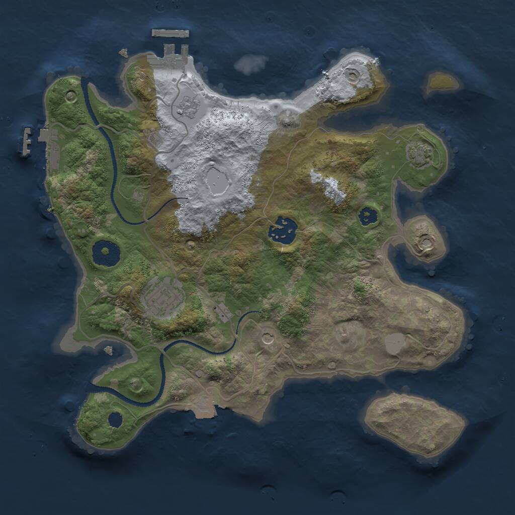 Rust Map: Procedural Map, Size: 2800, Seed: 23459, 8 Monuments
