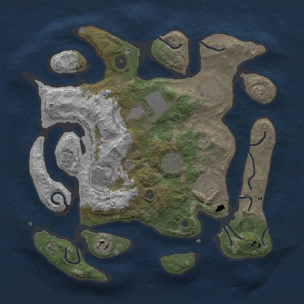 Rust Map: Procedural Map, Size: 3500, Seed: 415001064, 10 Monuments