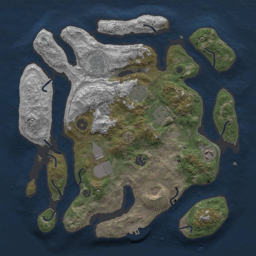 Rust Map: Procedural Map, Size: 3500, Seed: 565985, 12 Monuments