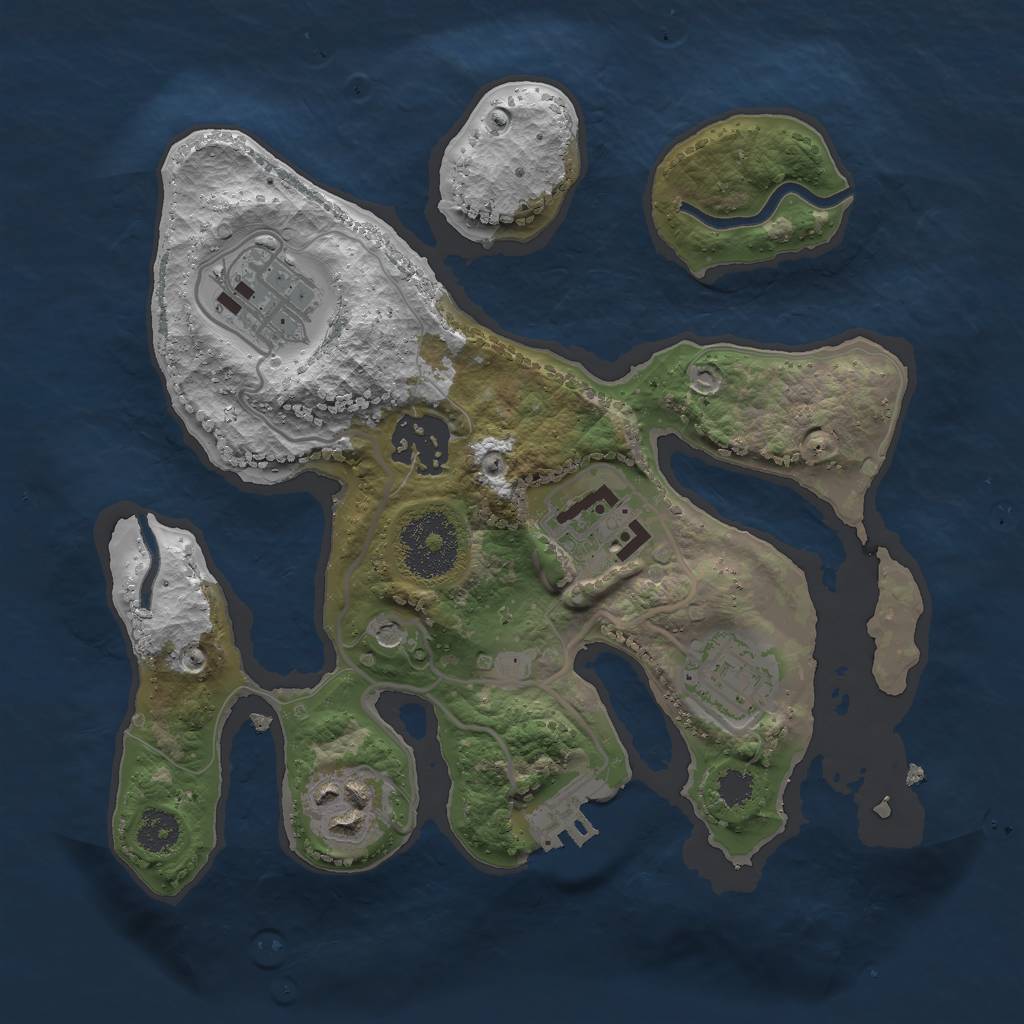 Rust Map: Procedural Map, Size: 2500, Seed: 19598021, 9 Monuments