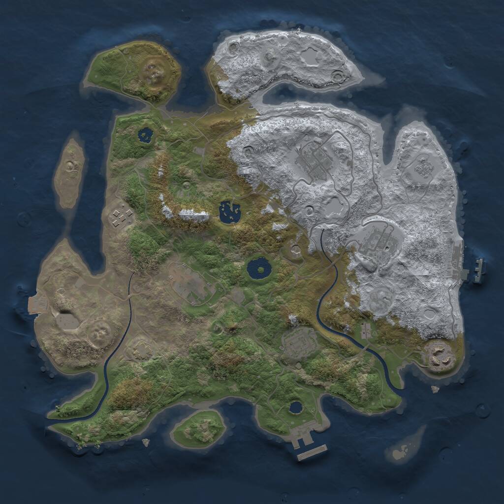 Rust Map: Procedural Map, Size: 3300, Seed: 1425, 13 Monuments