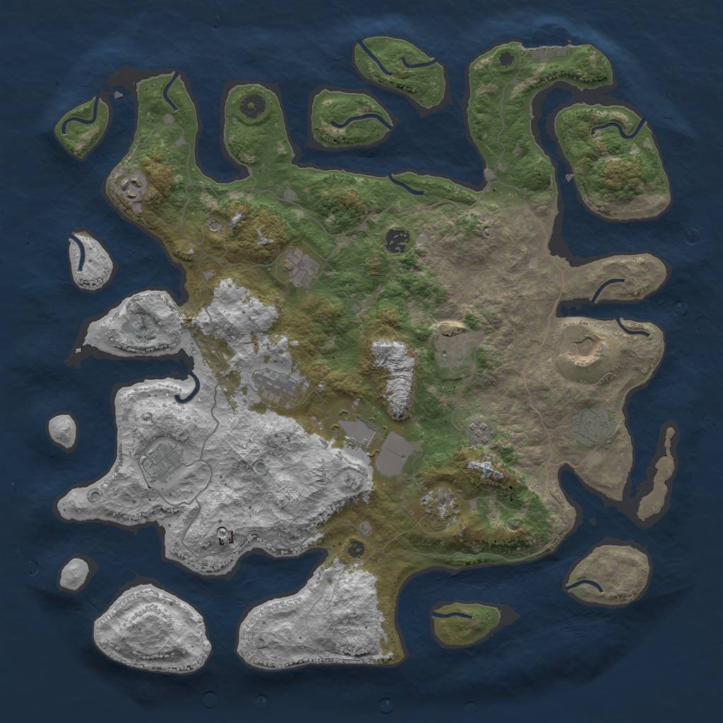 Rust Map: Procedural Map, Size: 4500, Seed: 73299, 15 Monuments