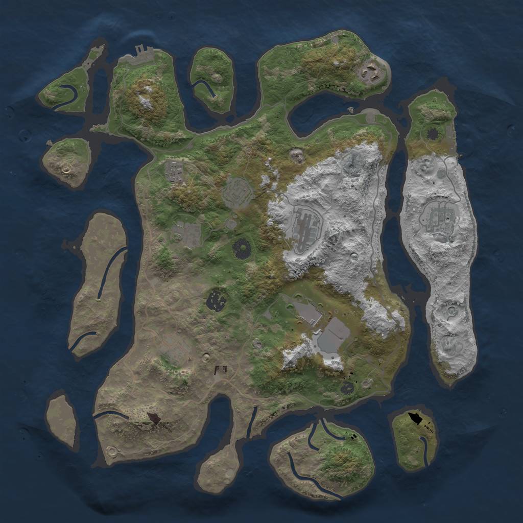 Rust Map: Procedural Map, Size: 4000, Seed: 1447132861, 14 Monuments