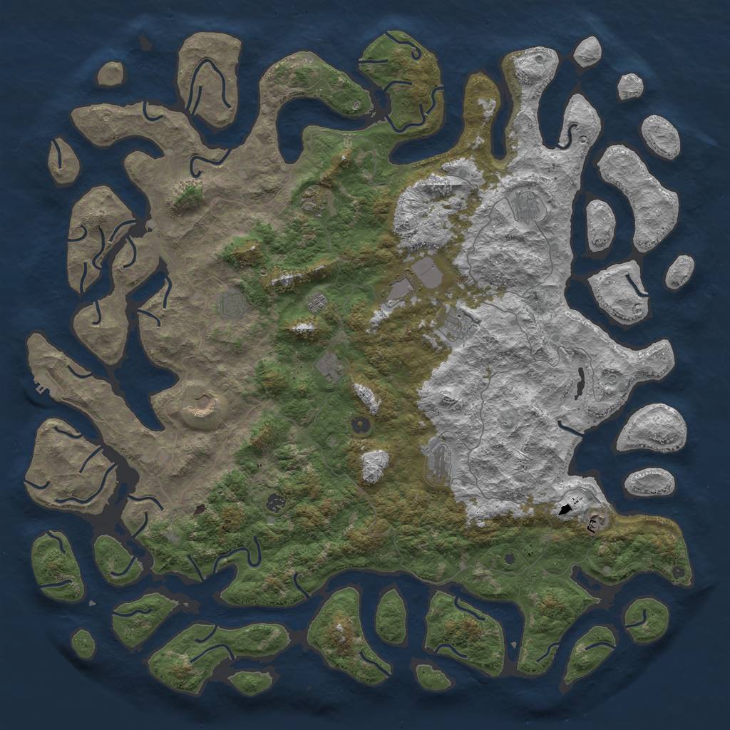 Rust Map: Procedural Map, Size: 6000, Seed: 3910767, 15 Monuments