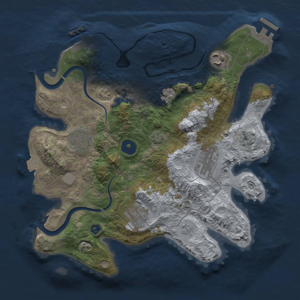 Rust Map: Procedural Map, Size: 3000, Seed: 942315, 11 Monuments