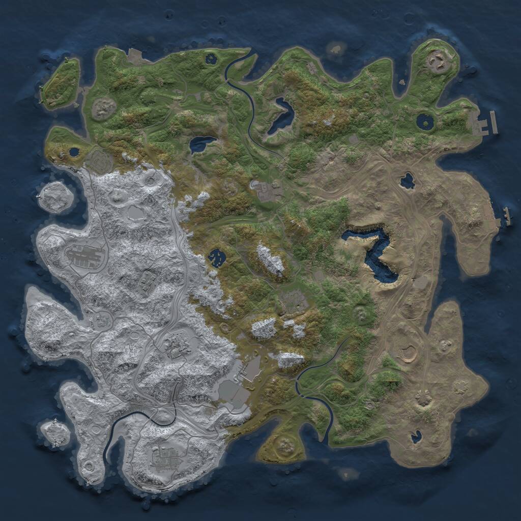Rust Map: Procedural Map, Size: 4500, Seed: 2147483642, 17 Monuments