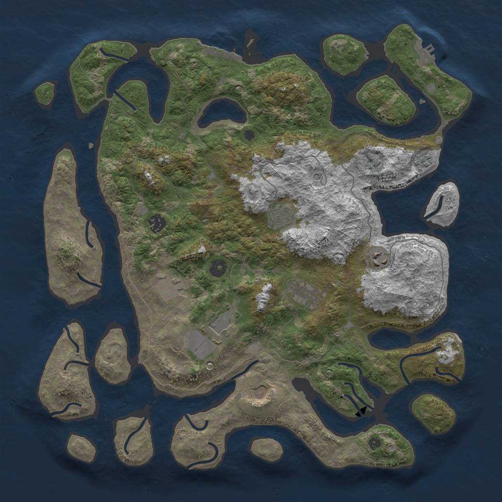 Rust Map: Procedural Map, Size: 4250, Seed: 1278185473, 13 Monuments