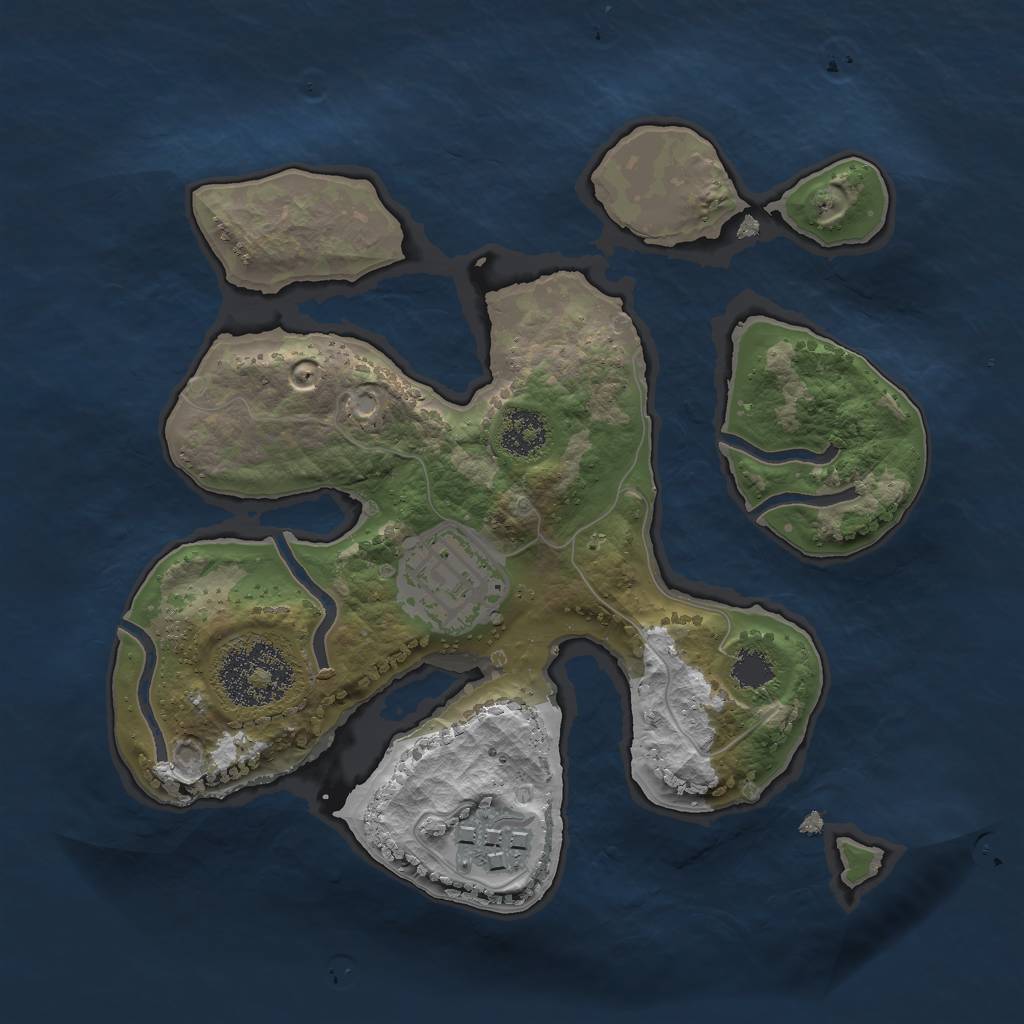 Rust Map: Procedural Map, Size: 2200, Seed: 305136903, 4 Monuments