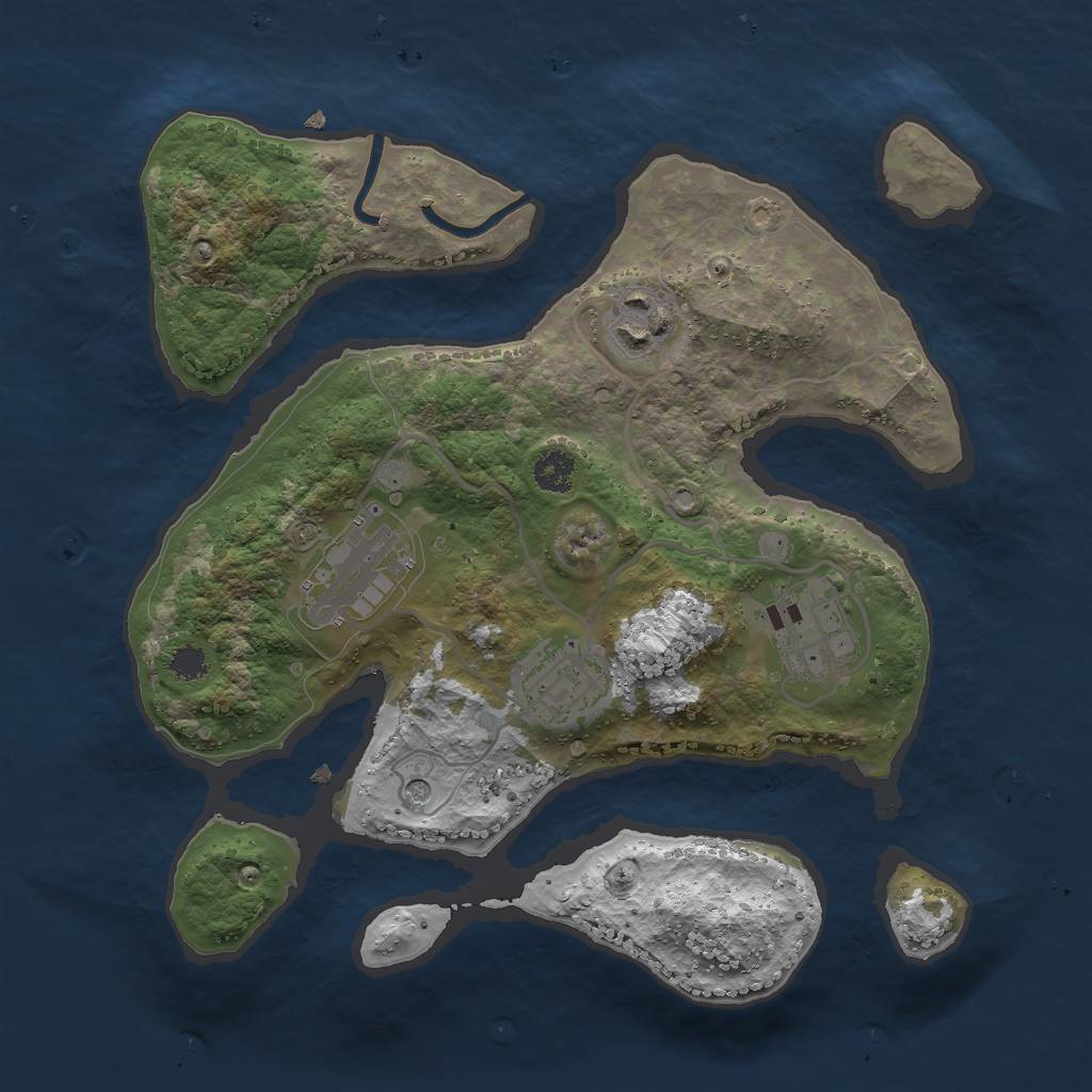 Rust Map: Procedural Map, Size: 2700, Seed: 555, 7 Monuments