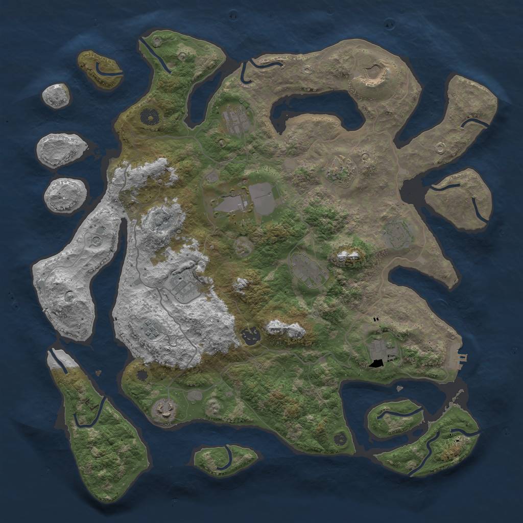 Rust Map: Procedural Map, Size: 4250, Seed: 1549460481, 15 Monuments