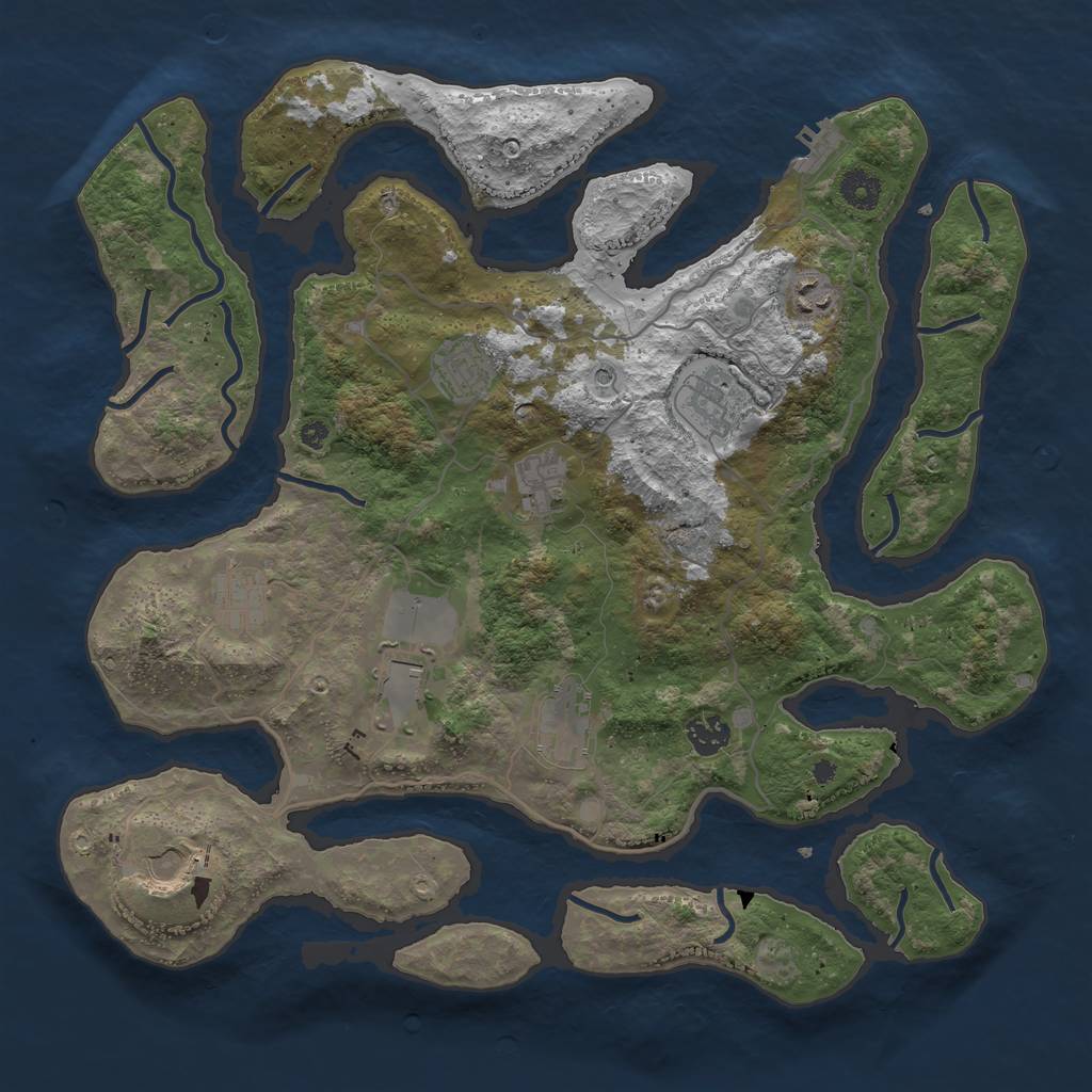 Rust Map: Procedural Map, Size: 4000, Seed: 6128931, 13 Monuments