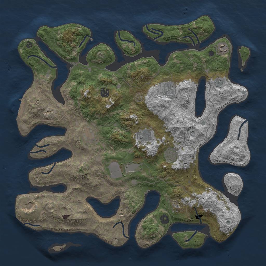 Rust Map: Procedural Map, Size: 4250, Seed: 1859725241, 14 Monuments