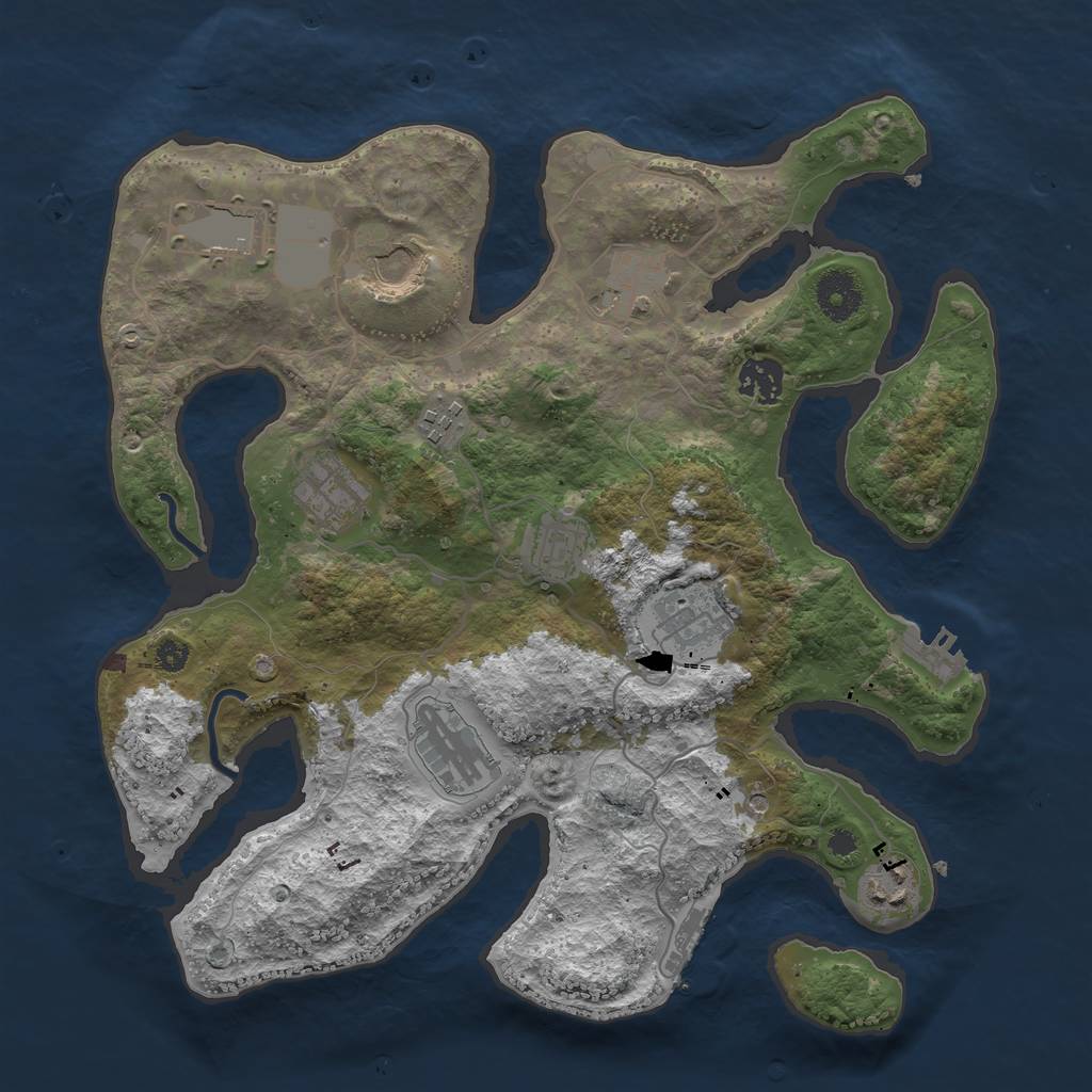 Rust Map: Procedural Map, Size: 3500, Seed: 82532366, 15 Monuments