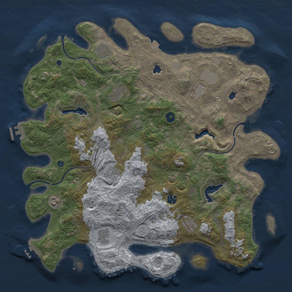 Rust Map: Procedural Map, Size: 4500, Seed: 29006557, 15 Monuments