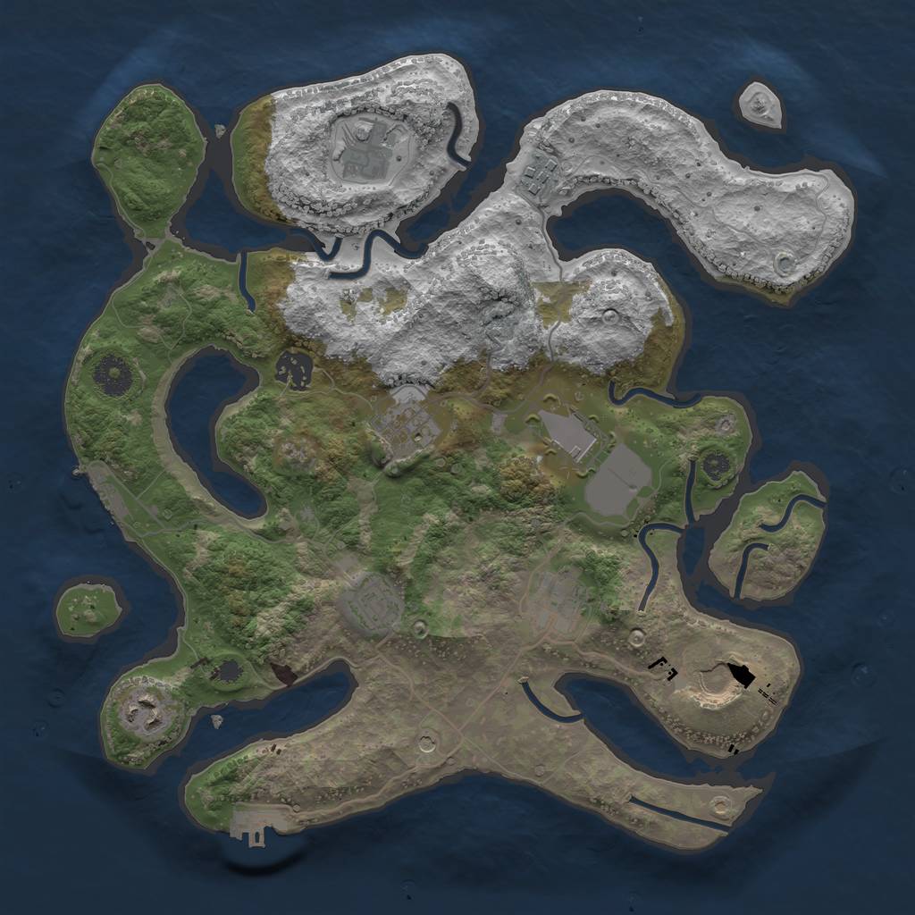 Rust Map: Procedural Map, Size: 3500, Seed: 526044, 14 Monuments