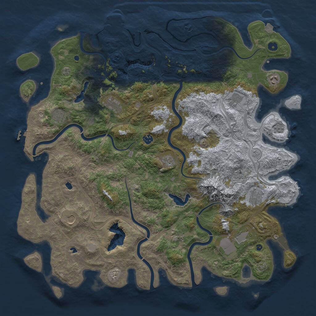 Rust Map: Procedural Map, Size: 5000, Seed: 212075635, 17 Monuments