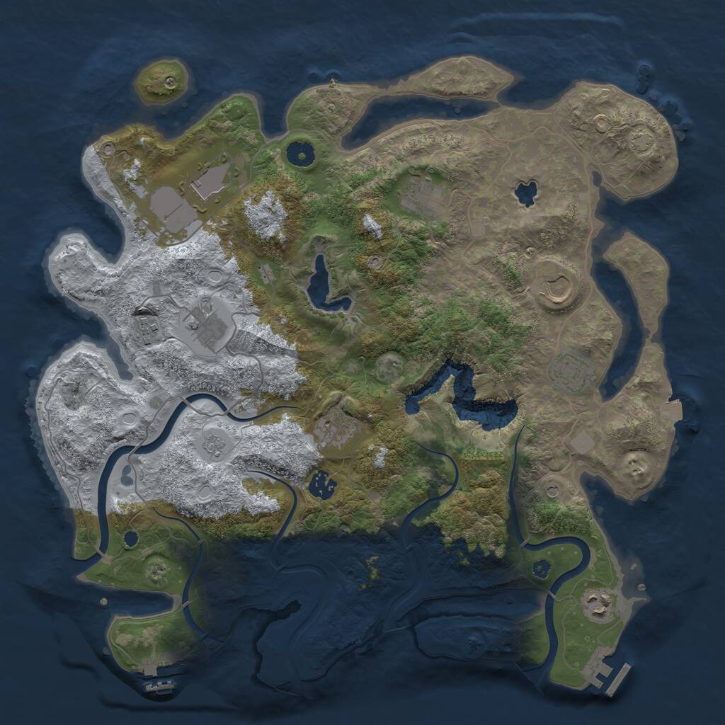 Rust Map: Procedural Map, Size: 4000, Seed: 1364667177, 15 Monuments