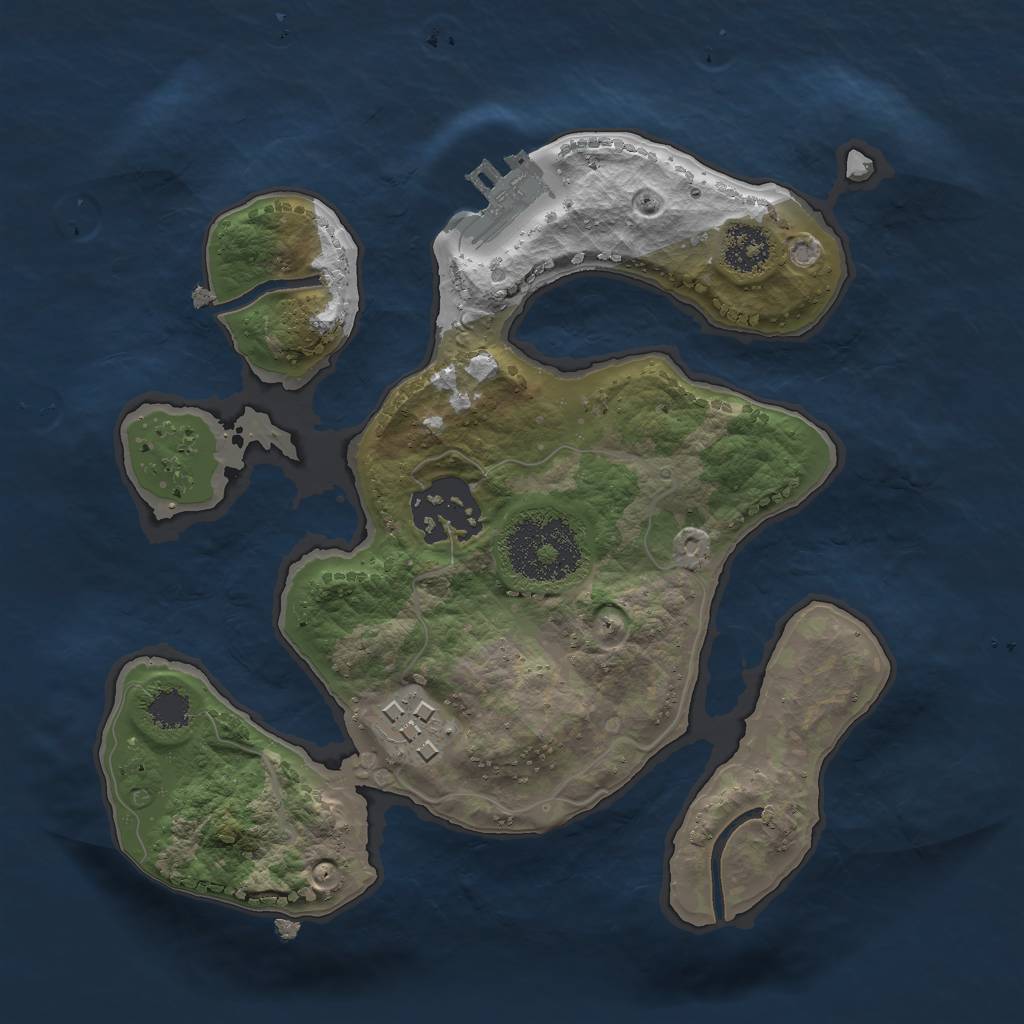 Rust Map: Procedural Map, Size: 2200, Seed: 7382778, 5 Monuments