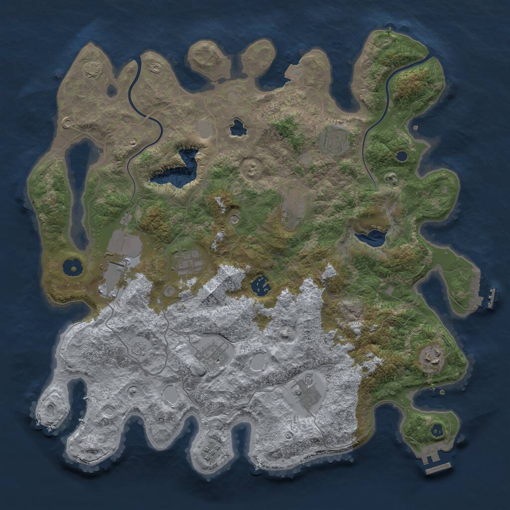 Rust Map: Procedural Map, Size: 4000, Seed: 50492, 15 Monuments