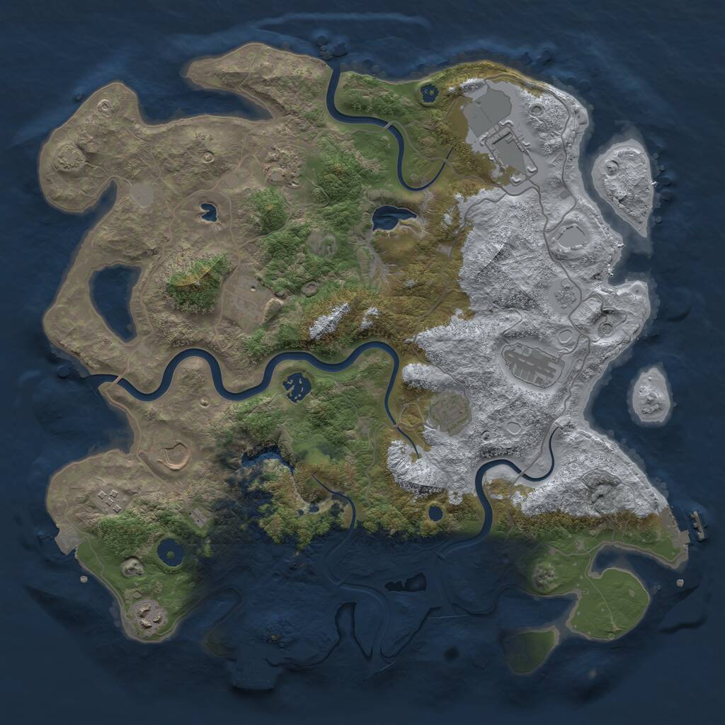 Rust Map: Procedural Map, Size: 4000, Seed: 1296971568, 15 Monuments