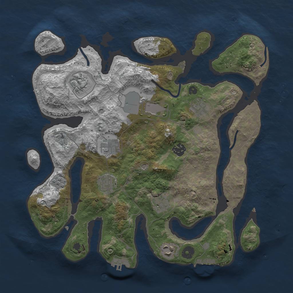 Rust Map: Procedural Map, Size: 3500, Seed: 1614764747, 14 Monuments