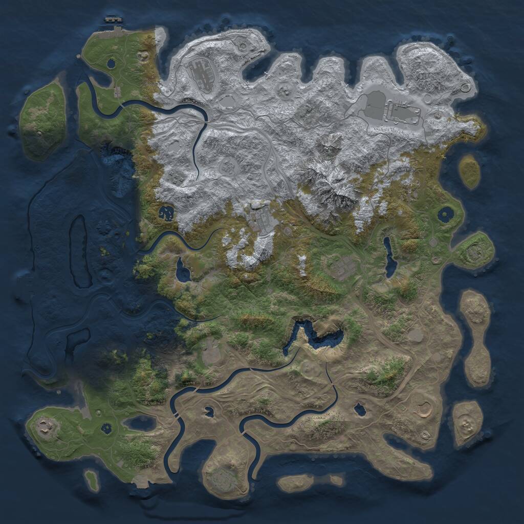Rust Map: Procedural Map, Size: 5000, Seed: 682504556, 17 Monuments