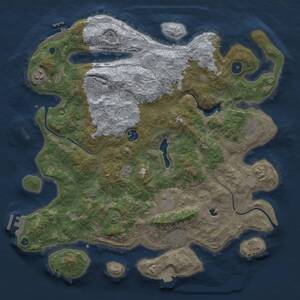 Thumbnail Rust Map: Procedural Map, Size: 4000, Seed: 368420897, 13 Monuments