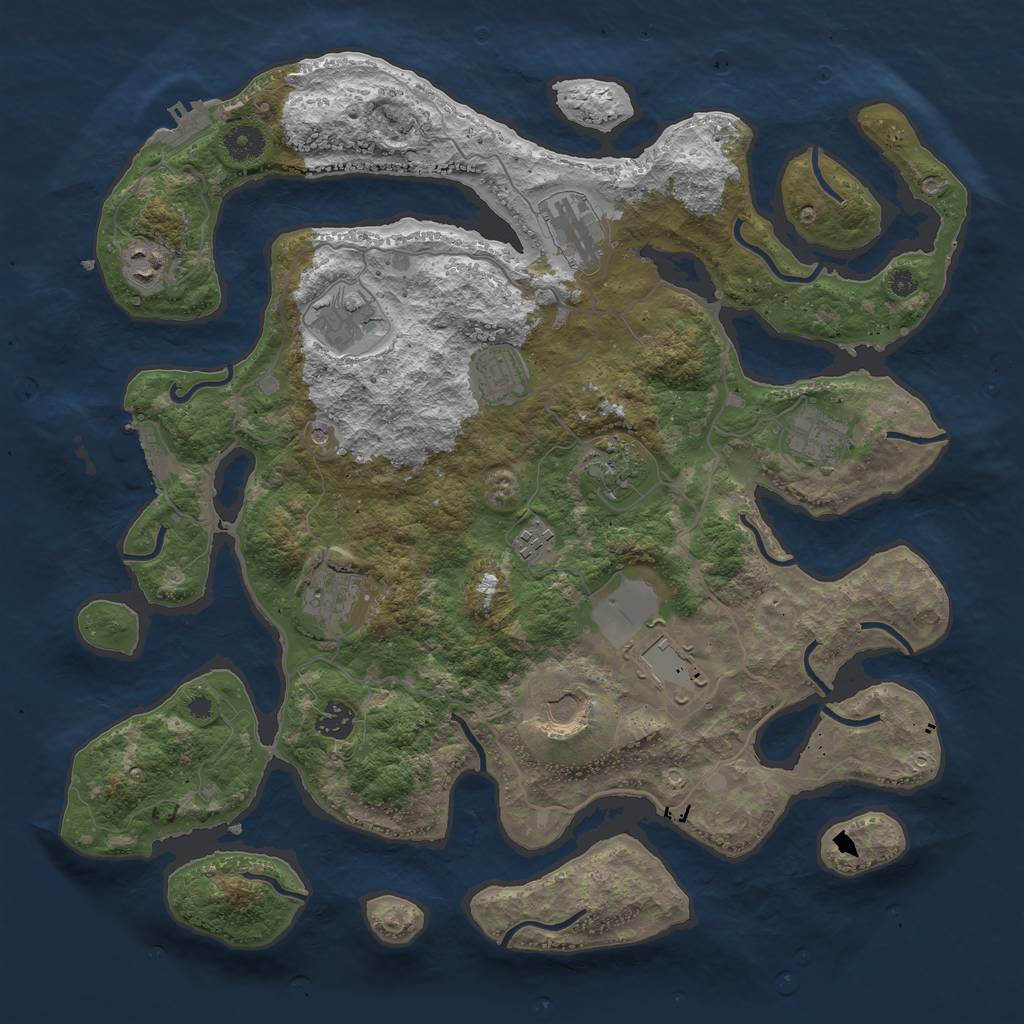 Rust Map: Procedural Map, Size: 4000, Seed: 368420897, 16 Monuments