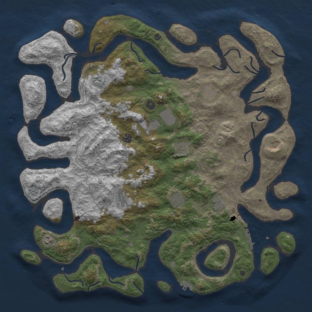 Rust Map: Procedural Map, Size: 5000, Seed: 2009231979, 16 Monuments