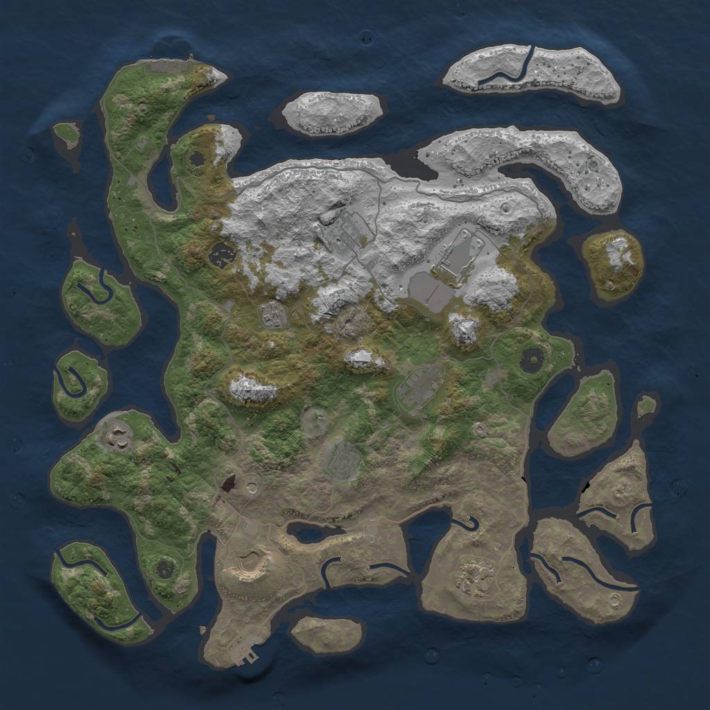 Rust Map: Procedural Map, Size: 4250, Seed: 196083, 14 Monuments