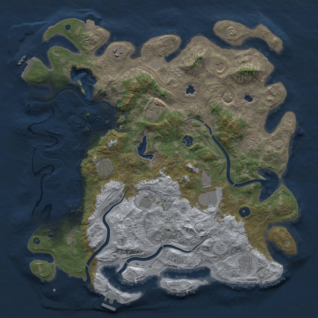 Rust Map: Procedural Map, Size: 4500, Seed: 95953232, 16 Monuments