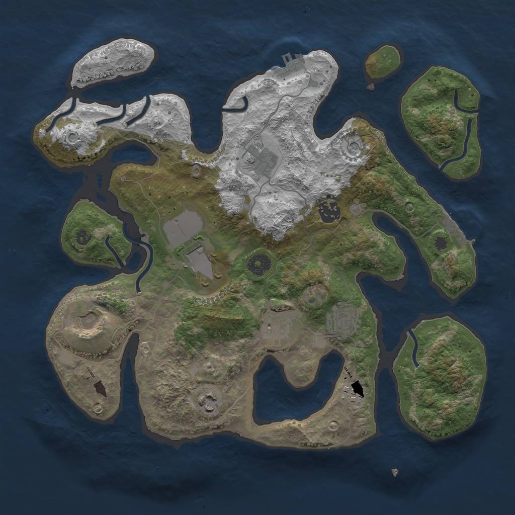 Rust Map: Procedural Map, Size: 3500, Seed: 35526566, 13 Monuments