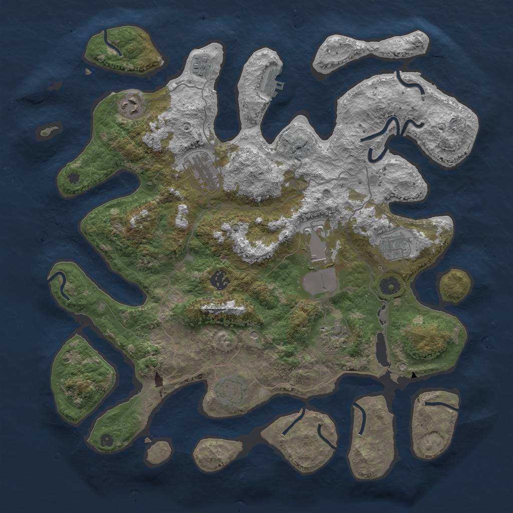 Rust Map: Procedural Map, Size: 4000, Seed: 875, 12 Monuments