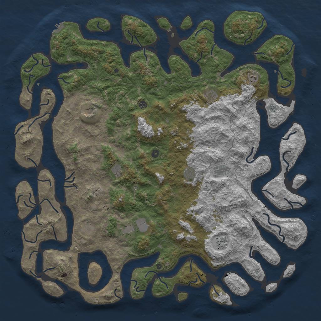 Rust Map: Procedural Map, Size: 6000, Seed: 14880, 15 Monuments