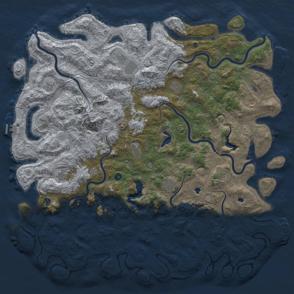 Rust Map: Procedural Map, Size: 6000, Seed: 419801282, 17 Monuments