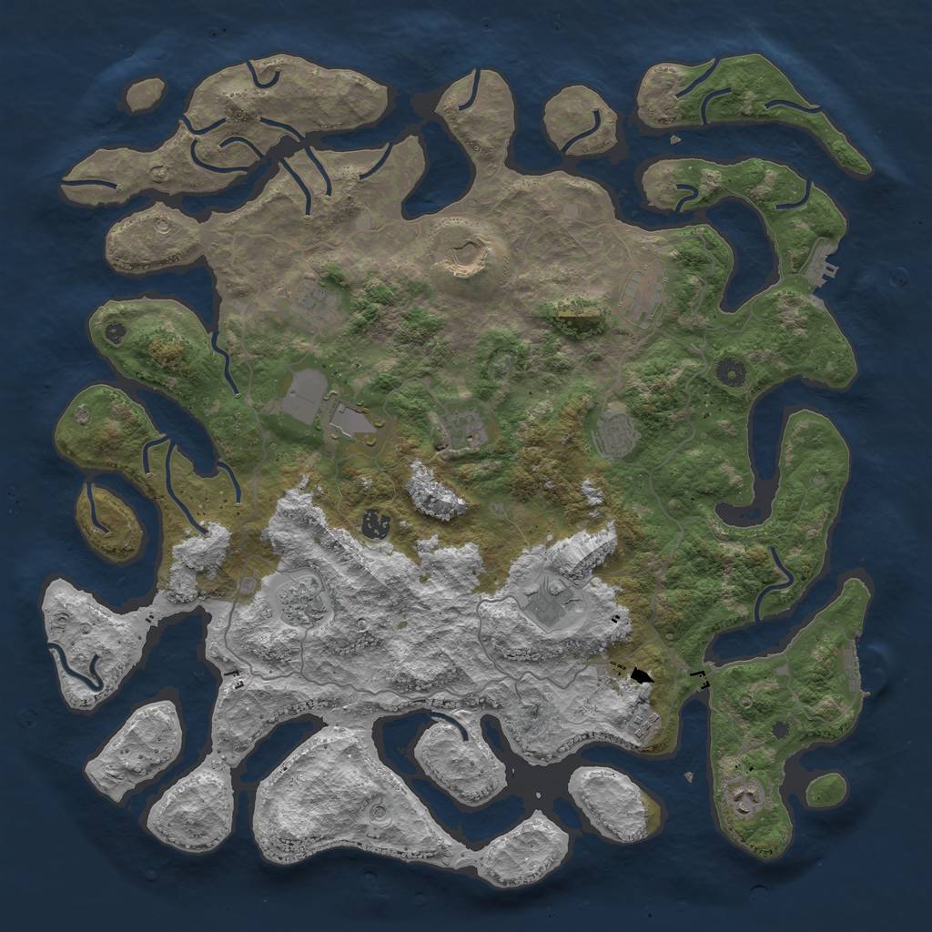 Rust Map: Procedural Map, Size: 4700, Seed: 13000000, 16 Monuments