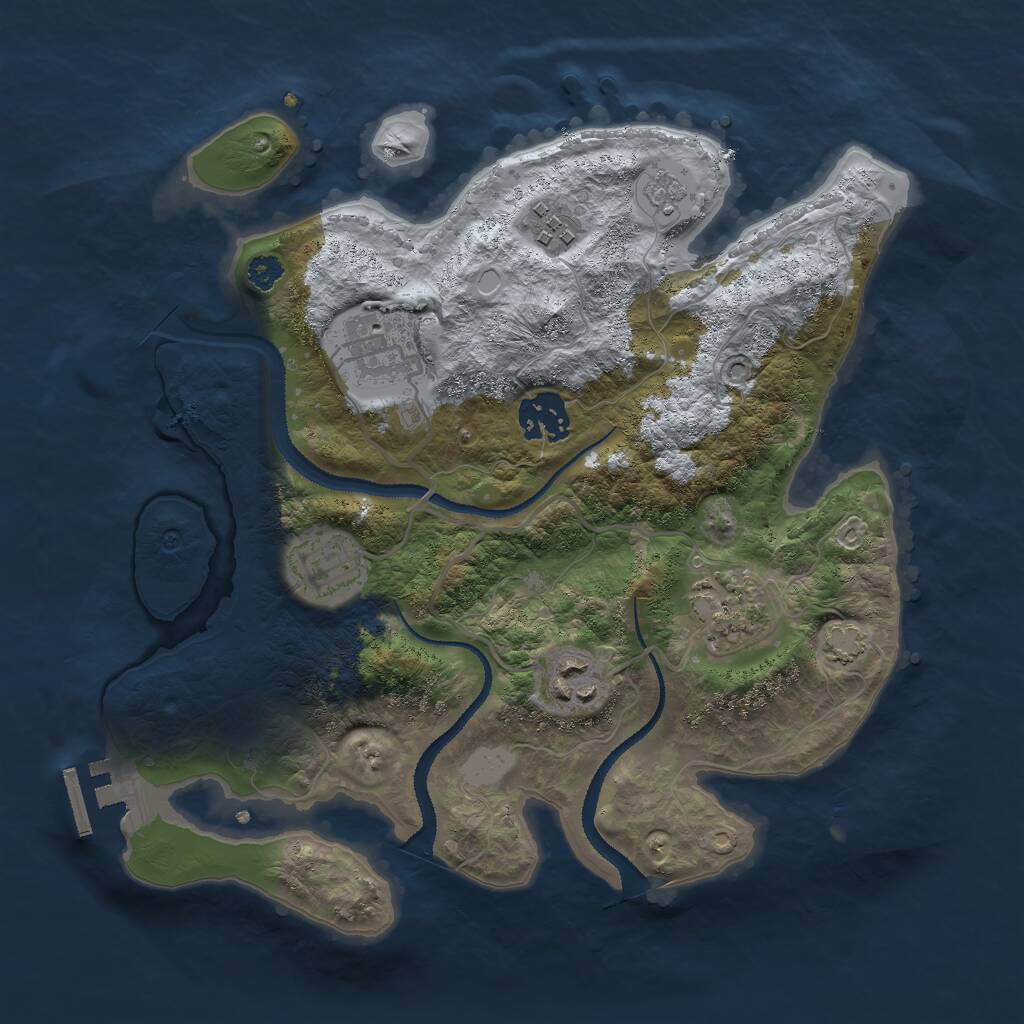 Rust Map: Procedural Map, Size: 3000, Seed: 492251935, 10 Monuments