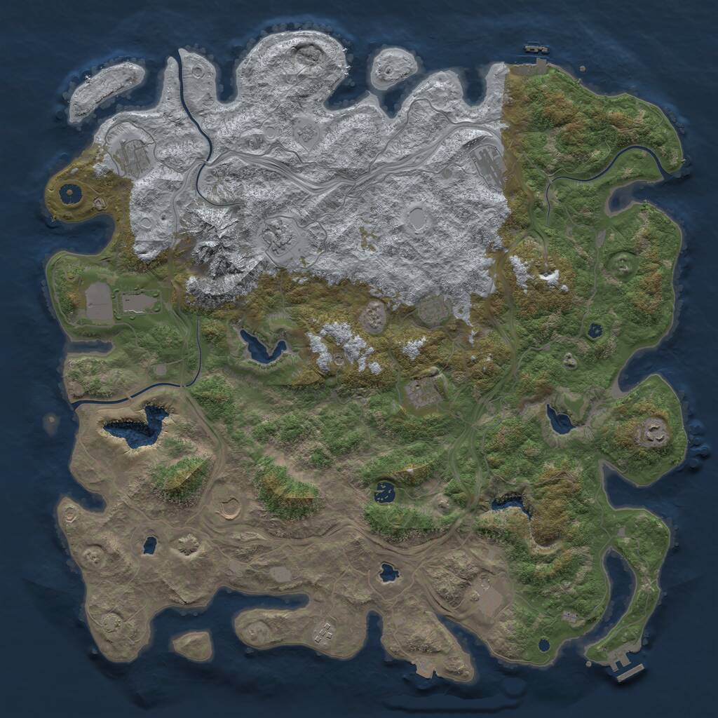 Rust Map: Procedural Map, Size: 5000, Seed: 1022755370, 17 Monuments