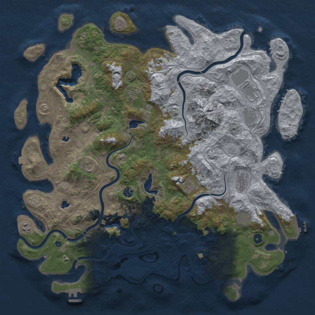 Rust Map: Procedural Map, Size: 5000, Seed: 20210702, 16 Monuments