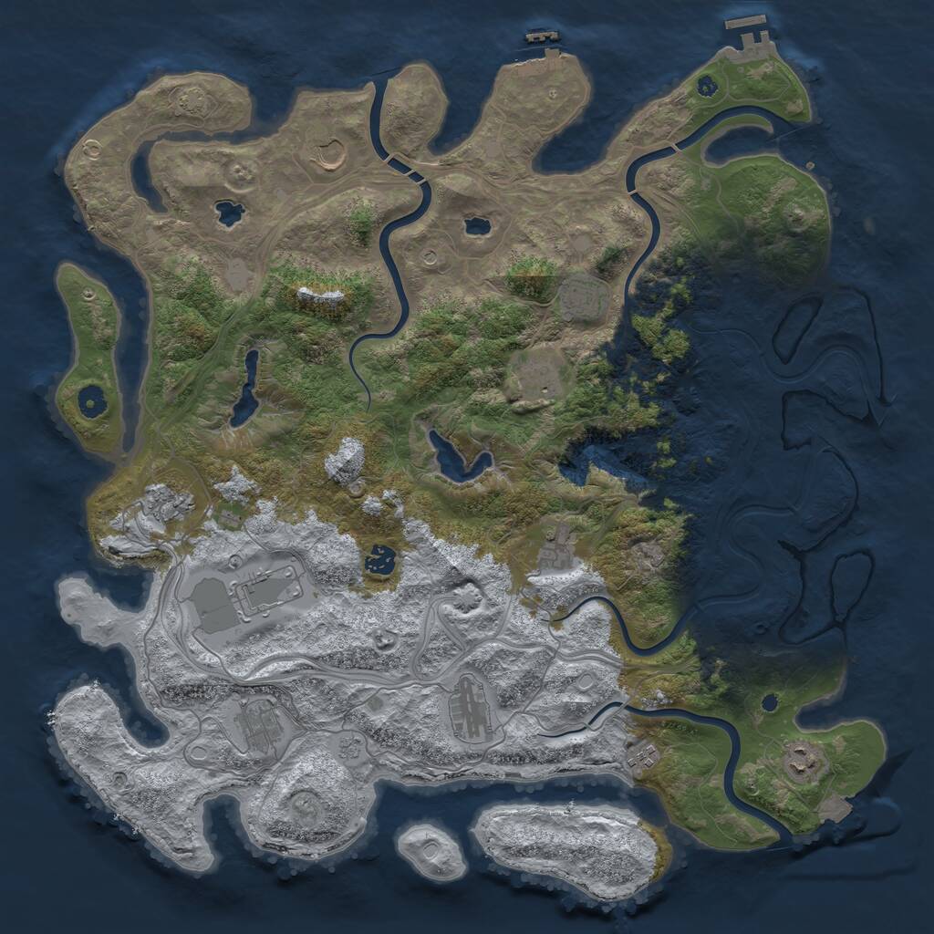 Rust Map: Procedural Map, Size: 4594, Seed: 87465, 17 Monuments