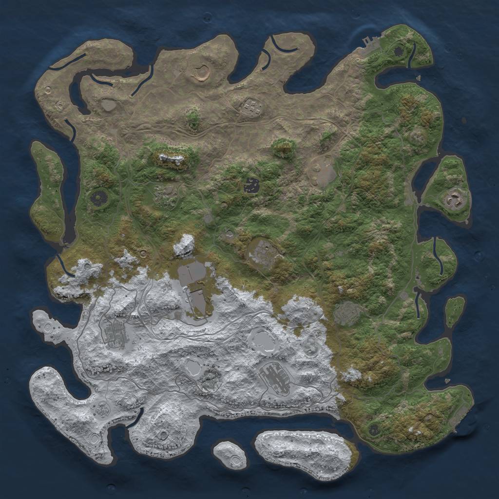Rust Map: Procedural Map, Size: 4594, Seed: 87465, 20 Monuments